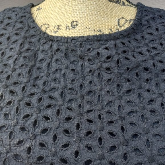 Woolovers Black Embroidered Eyelet Cotton Tank Top - Picture 5 of 13